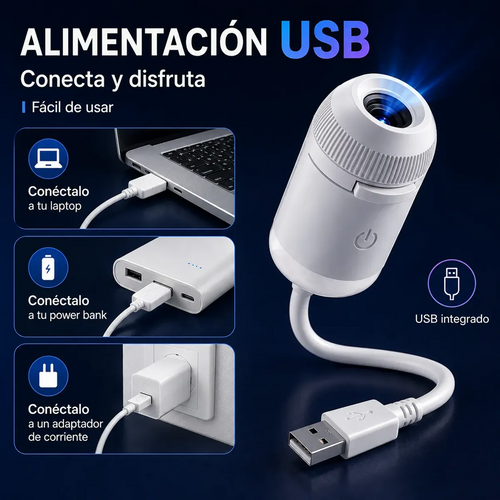 Proyector Lunar USB 2 en 1: conexiones USB